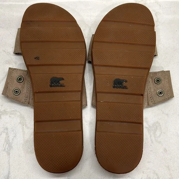 Sorel Torpeda Slide II Sandal Taupe Leather Women's 8.5