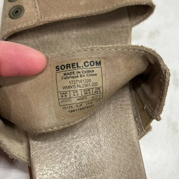 Sorel Torpeda Slide II Sandal Taupe Leather Women's 8.5