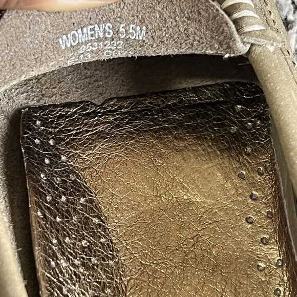 Sperry Womens Size 5.5 Penny Loafers Flats Shoes Greenish Brown Comfort EUC