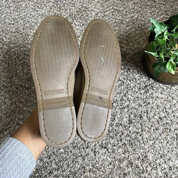 Sperry Womens Size 5.5 Penny Loafers Flats Shoes Greenish Brown Comfort EUC