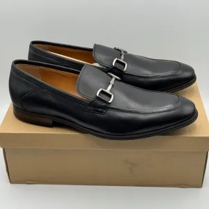 Steve Madden Aahron Black Leather Loafers Slip On Shoes Horsebit Detail 11M