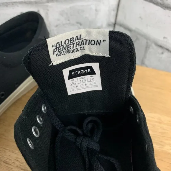 Straye Fairfax Black Bone Shoes Black White Canvas Streetwear Skate Sneakers
