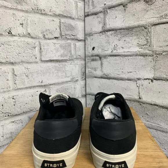 Straye Fairfax Black Bone Shoes Black White Canvas Streetwear Skate Sneakers