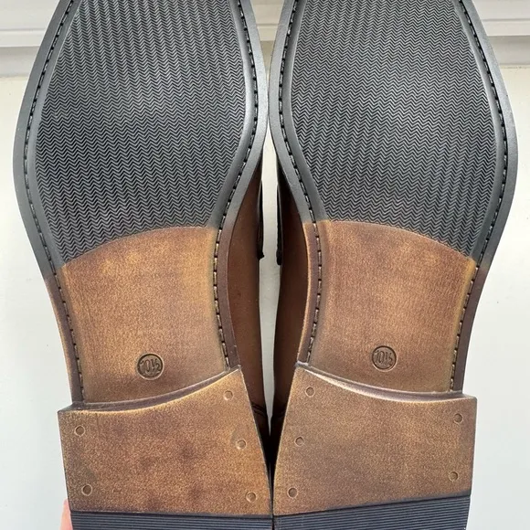 Supply Lab Men's Brown Dress Loafer Shoes 10.5 M Slip On Penny Leather NEW