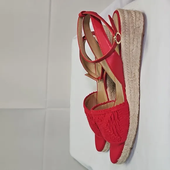 Talbots Women's Red Esparadrille Wedges