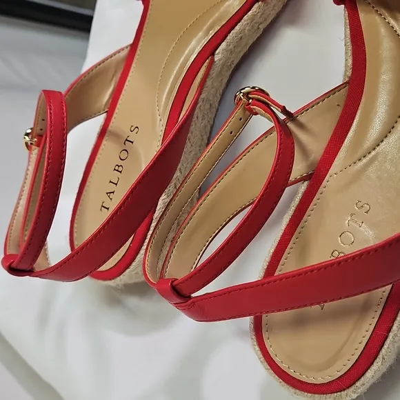 Talbots Women's Red Esparadrille Wedges