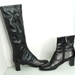 Taryn Rose - Rare - Italian made Ankle Boots w/Knee High Chaps - Black -41/10