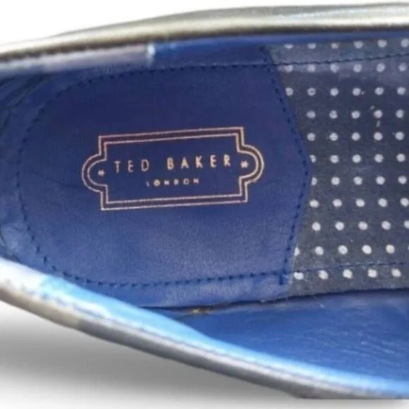 Ted Baker London FOTIU Navy Leather Penny Loafers Dress Shoes Men's 8 US/41 EU