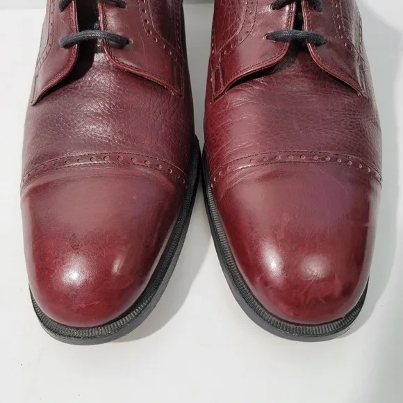 TED LAPIDUS Paris Men's Rust Textured Oxford Shoes Size 9 Leather Lace Tie