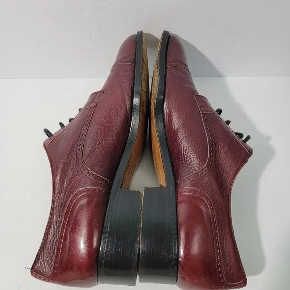 TED LAPIDUS Paris Men's Rust Textured Oxford Shoes Size 9 Leather Lace Tie