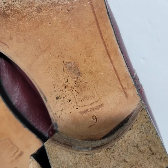 TED LAPIDUS Paris Men's Rust Textured Oxford Shoes Size 9 Leather Lace Tie