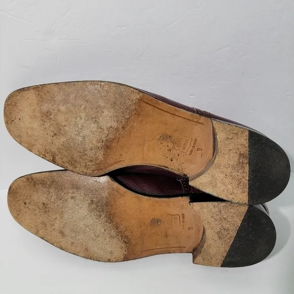 TED LAPIDUS Paris Men's Rust Textured Oxford Shoes Size 9 Leather Lace Tie