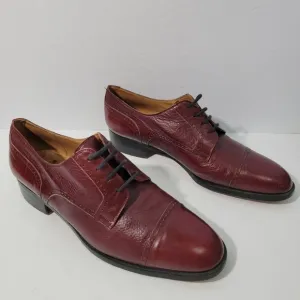 TED LAPIDUS Paris Men's Rust Textured Oxford Shoes Size 9 Leather Lace Tie