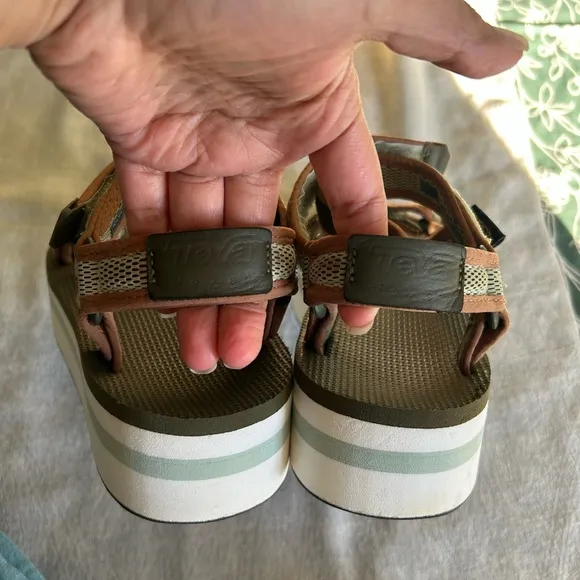 Teva Women's Brown and Green Sandals