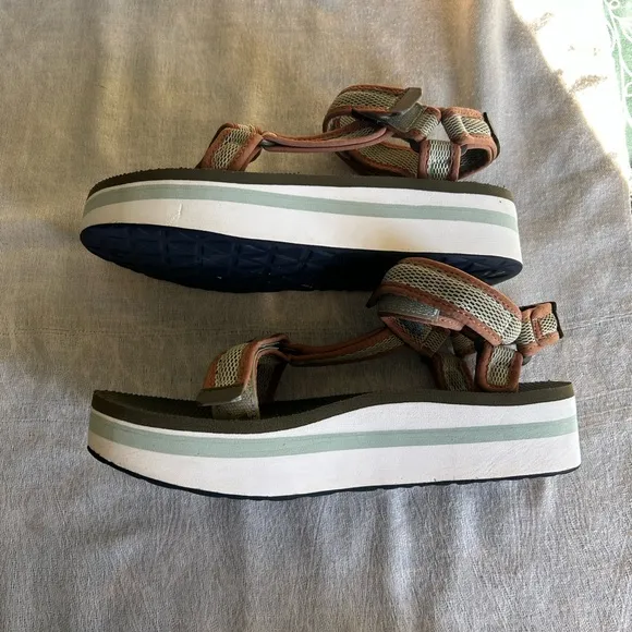 Teva Women's Brown and Green Sandals