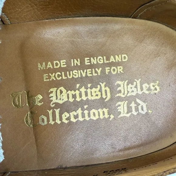 THE BRITISH ISLES COLLECTION LOAKE Leather vintage Wing Tip Shoes Mens size 8