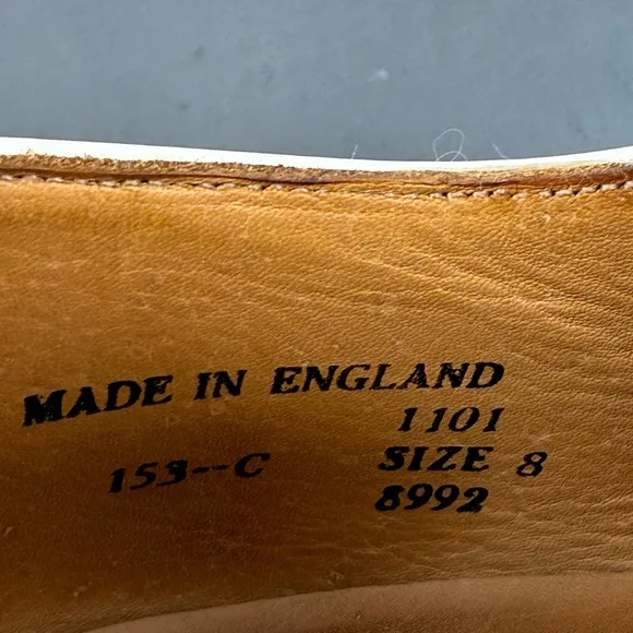THE BRITISH ISLES COLLECTION LOAKE Leather vintage Wing Tip Shoes Mens size 8