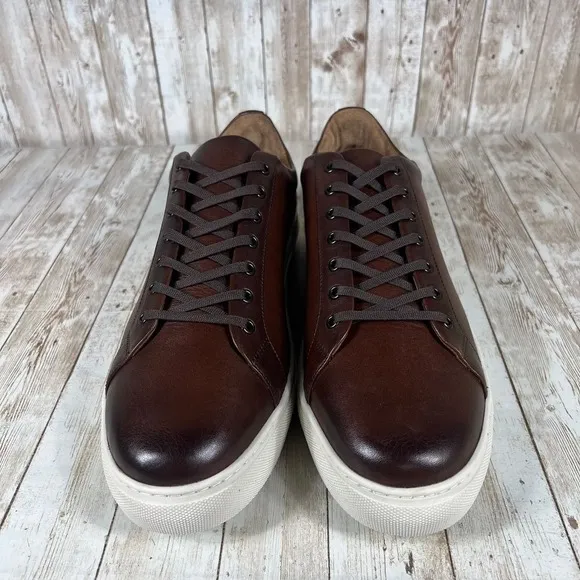 Thursday Brown Leather Premium Sneakers Minimalist Classic Casual Shoes Size 14