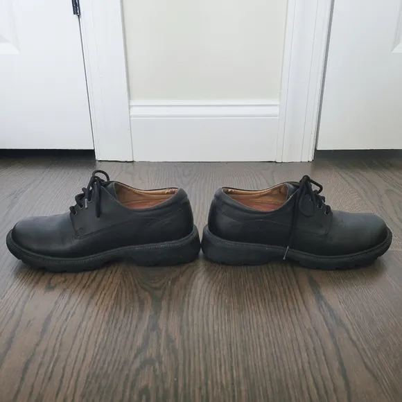 Timberland Boys Black Classic Leather Lace-Up Round-Toe Oxford Dress Shoes Comfy