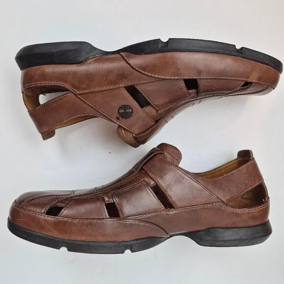 Timberland Outlier Driver Fisherman Pigskin Leather Lined Slip On Sandal 11-11.5