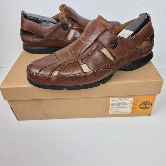 Timberland Outlier Driver Fisherman Pigskin Leather Lined Slip On Sandal 11-11.5