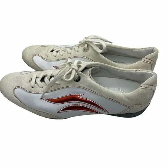 Tod's Sneakers Flame Side Lace Up Low Top Driving Shoe sz 39.5 / US 9