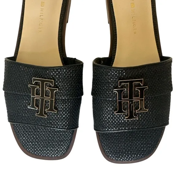 TOMMY HILIFIGER Tanyha Black Slide Sandal NEW