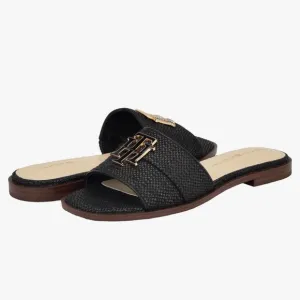 TOMMY HILIFIGER Tanyha Black Slide Sandal NEW