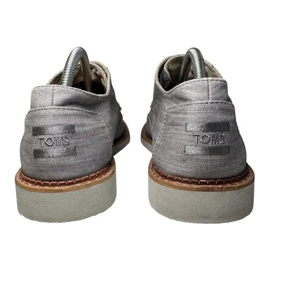 Toms Brogue Gray Denim Canvas Oxford Shoes - Men's 9.5 - Like New!