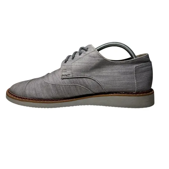 Toms Brogue Gray Denim Canvas Oxford Shoes - Men's 9.5 - Like New!
