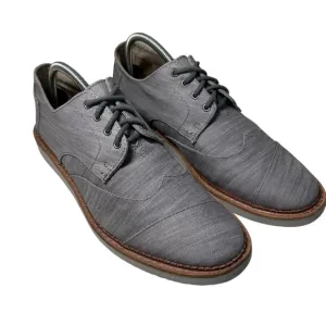 Toms Brogue Gray Denim Canvas Oxford Shoes - Men's 9.5 - Like New!