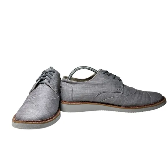 Toms Brogue Gray Denim Canvas Oxford Shoes - Men's 9.5 - Like New!