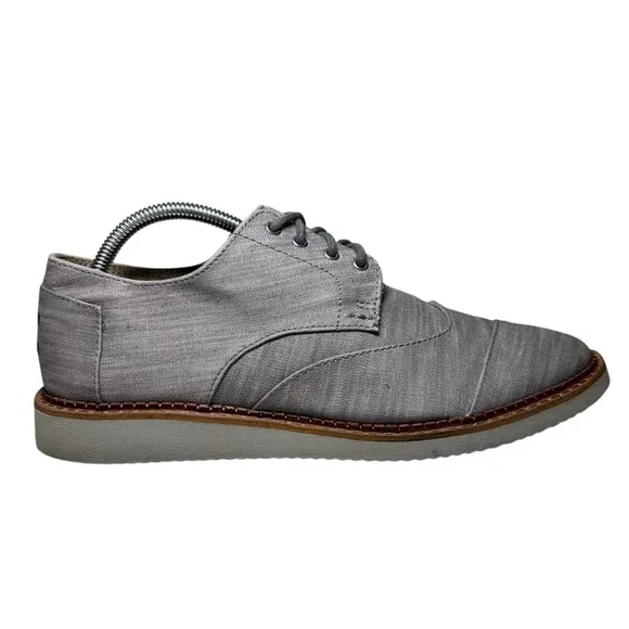 Toms Brogue Gray Denim Canvas Oxford Shoes - Men's 9.5 - Like New!