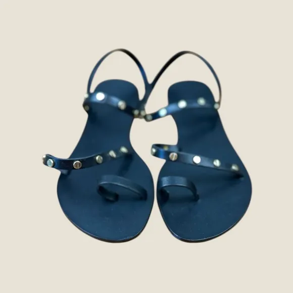 Tony Bianco NWB Size 40 The Finola  Black and Gold Minimalist Sandals