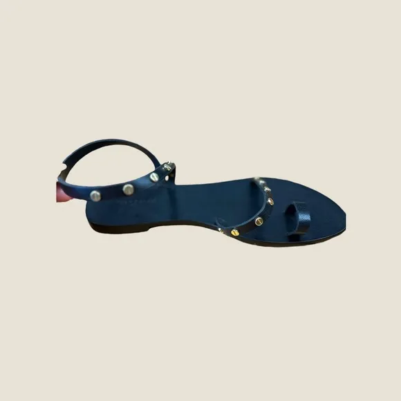 Tony Bianco NWB Size 40 The Finola  Black and Gold Minimalist Sandals