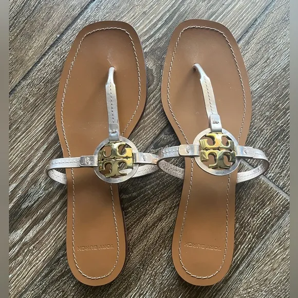 Tory Burch Tan and Gold Women's Sandals