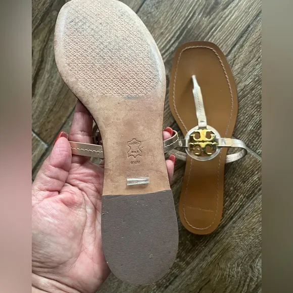 Tory Burch Tan and Gold Women's Sandals
