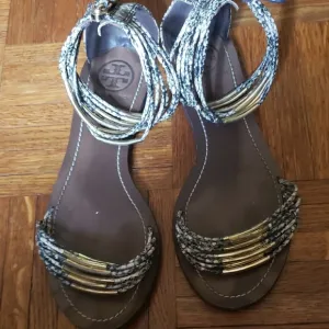 Tory Burch Women's Braided Sandals - Black and Gold