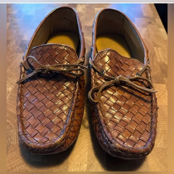 Trask Men’s Woven Leather Loafers Size 41.1M | Vibram Sole | Brown EU Size 41.1
