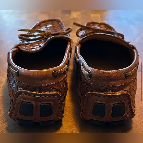 Trask Men’s Woven Leather Loafers Size 41.1M | Vibram Sole | Brown EU Size 41.1