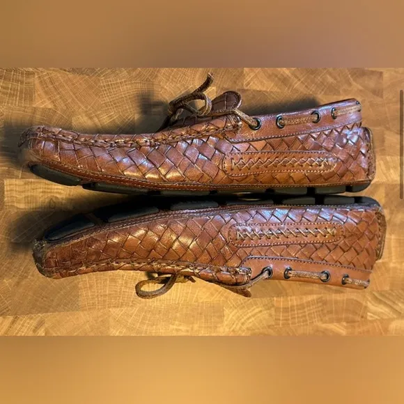 Trask Men’s Woven Leather Loafers Size 41.1M | Vibram Sole | Brown EU Size 41.1