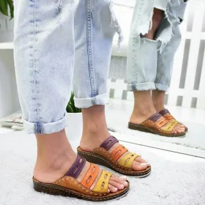 Tri - Color Comfy Bunion Corrector Orthopedic Sandal Shoe