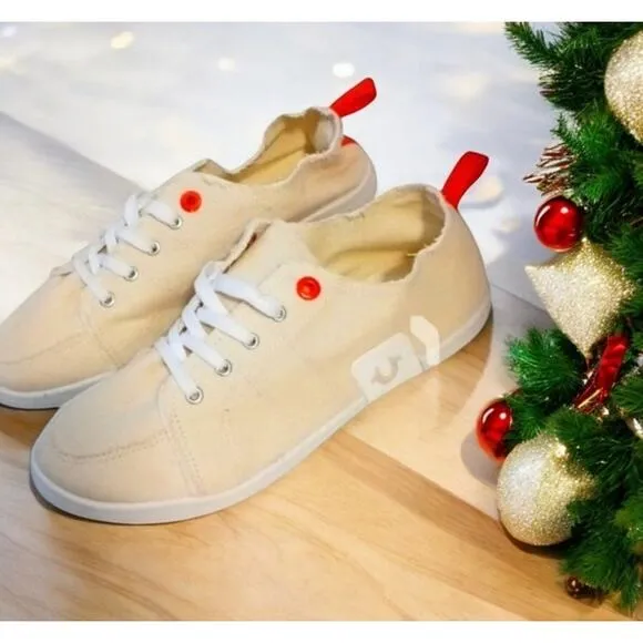 True Religion Sneakers Sz 9 Sahana Lifestyle Fitness Casual Natural Neutral NEW