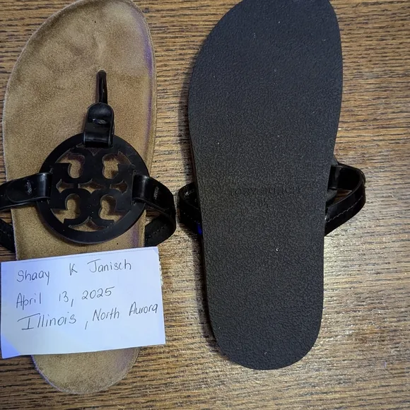 TWO PAIRS -Tory Burch Sandals with Metallic Accents.