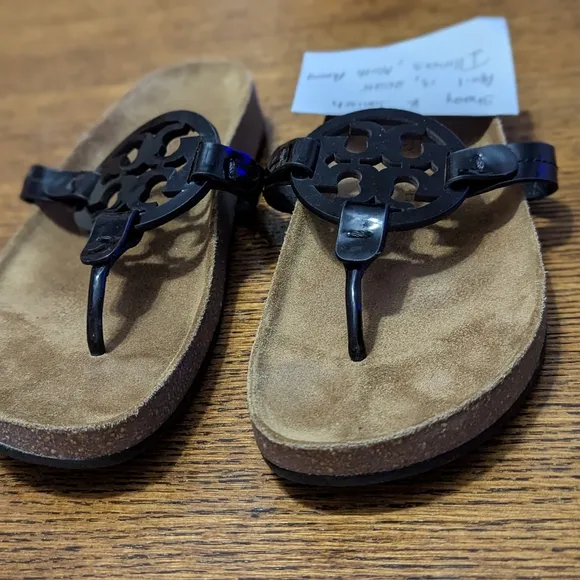 TWO PAIRS -Tory Burch Sandals with Metallic Accents.