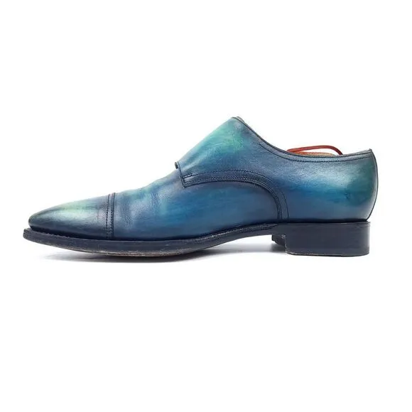 UGo Vasare Ombre Patina Leather Goodyear Double Monk Strap Dress Shoes Men's 9.5