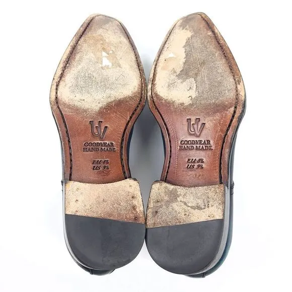 UGo Vasare Ombre Patina Leather Goodyear Double Monk Strap Dress Shoes Men's 9.5