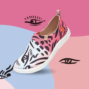 UIN Women's Loafers Slip Ons Casual Travel Comfort Shoes (Leopard’s Eyes III)
