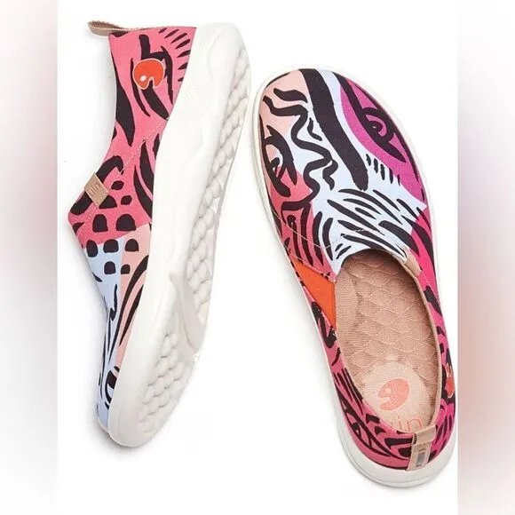 UIN Women's Loafers Slip Ons Casual Travel Comfort Shoes (Leopard’s Eyes III)