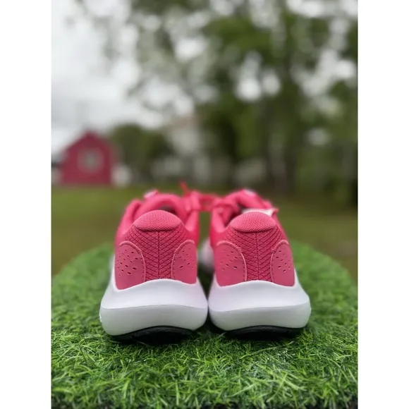 Under Armour Womens Sz  7 Charged Surge 4 Pink White Running Shoes Sneakers New!
